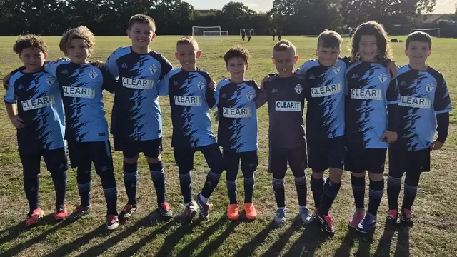 Local youth football team in Clear It Waste Management sponsored kits
